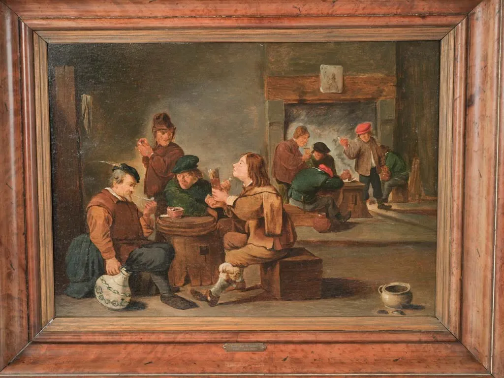 18th-century Dutch painting -  tavern interior after Thomas Van Apshoven (1622-1665) - 20½" x 26"