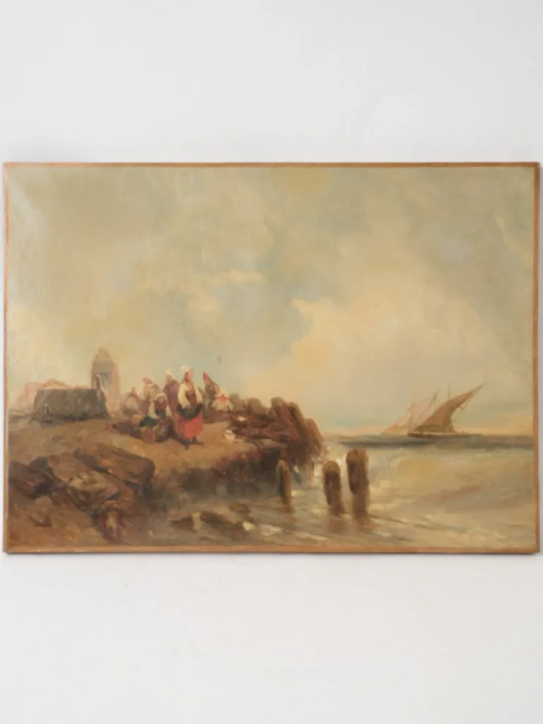 18th-century landscape painting - Brittany coast 23¼" x 17"