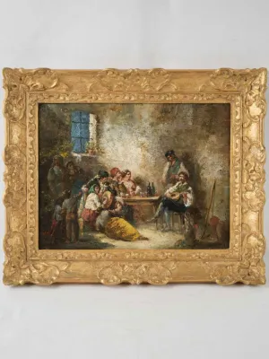 19th century tavern interior w/ mandolin player - 17¾" x 21¼"