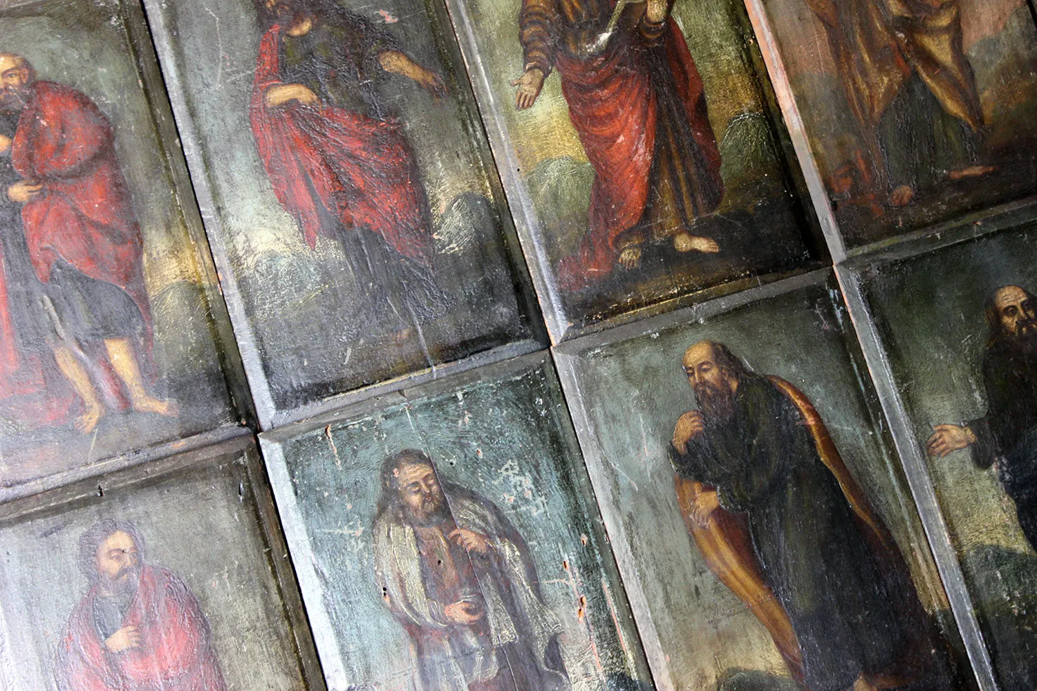 A Group of Eight 18thC Italian School Oil on Panel Studies of Apostles