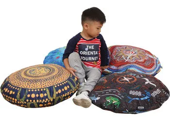 Aboriginal Round Cushions -60cm dia- Set of 4