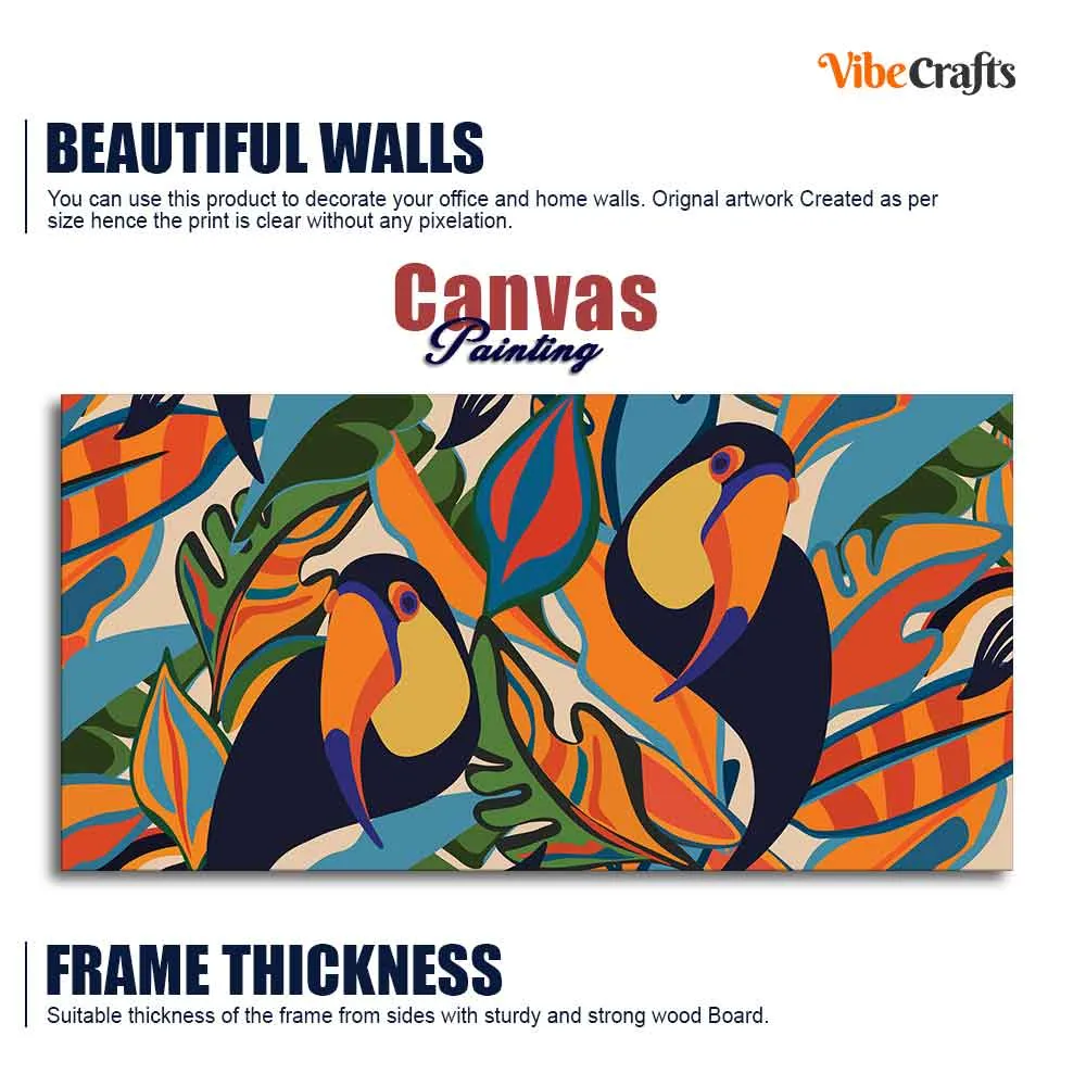 Abstract Art Toucans Wall Painting