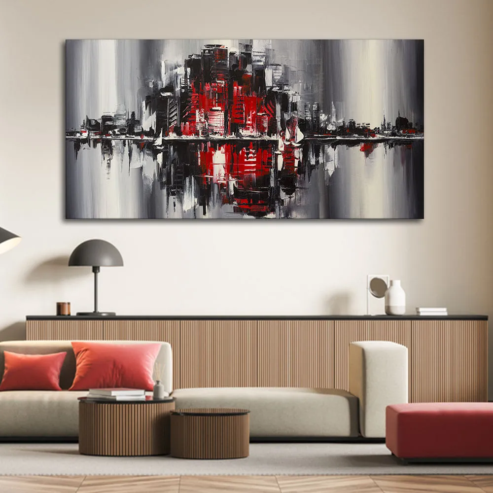 Abstract City Skyline Premium Wall Painting