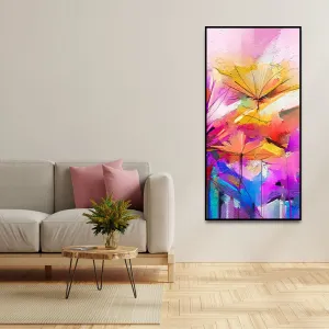 Abstract Colorful Acrylic Painting of Beautiful Flowers