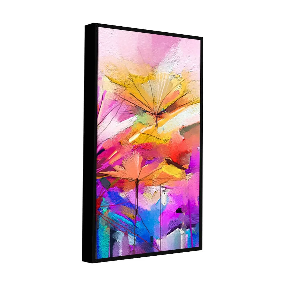 Abstract Colorful Acrylic Painting of Beautiful Flowers