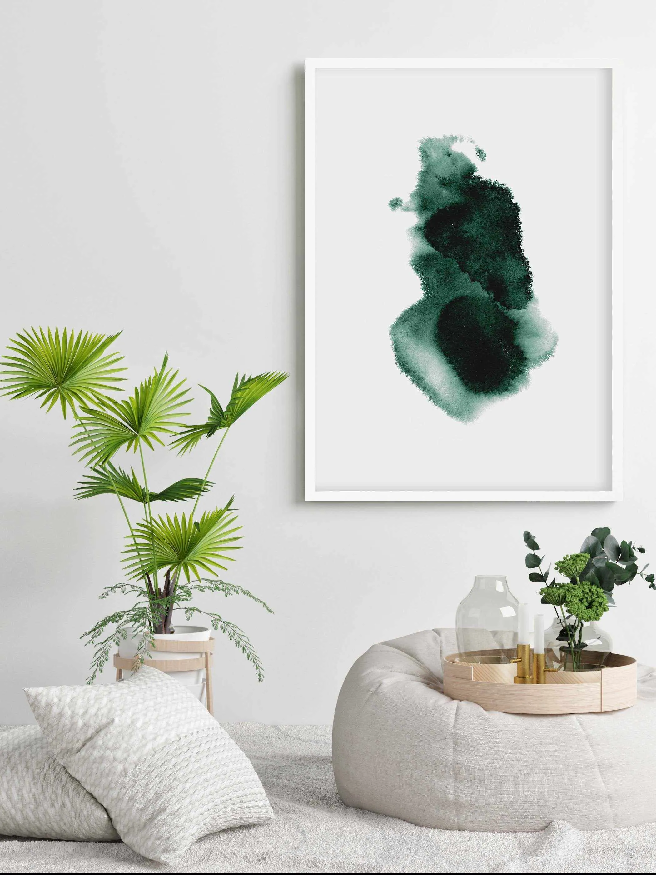 Abstract Green Watercolour I Art Print