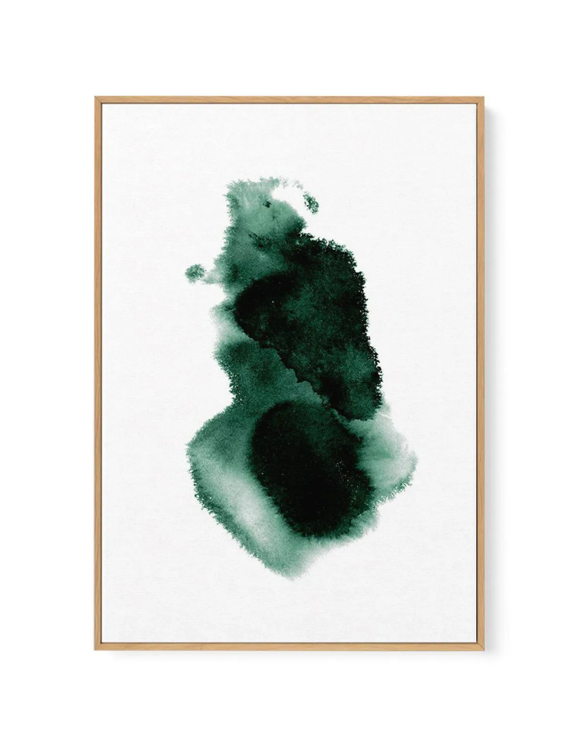 Abstract Green Watercolour I | Framed Canvas Art Print