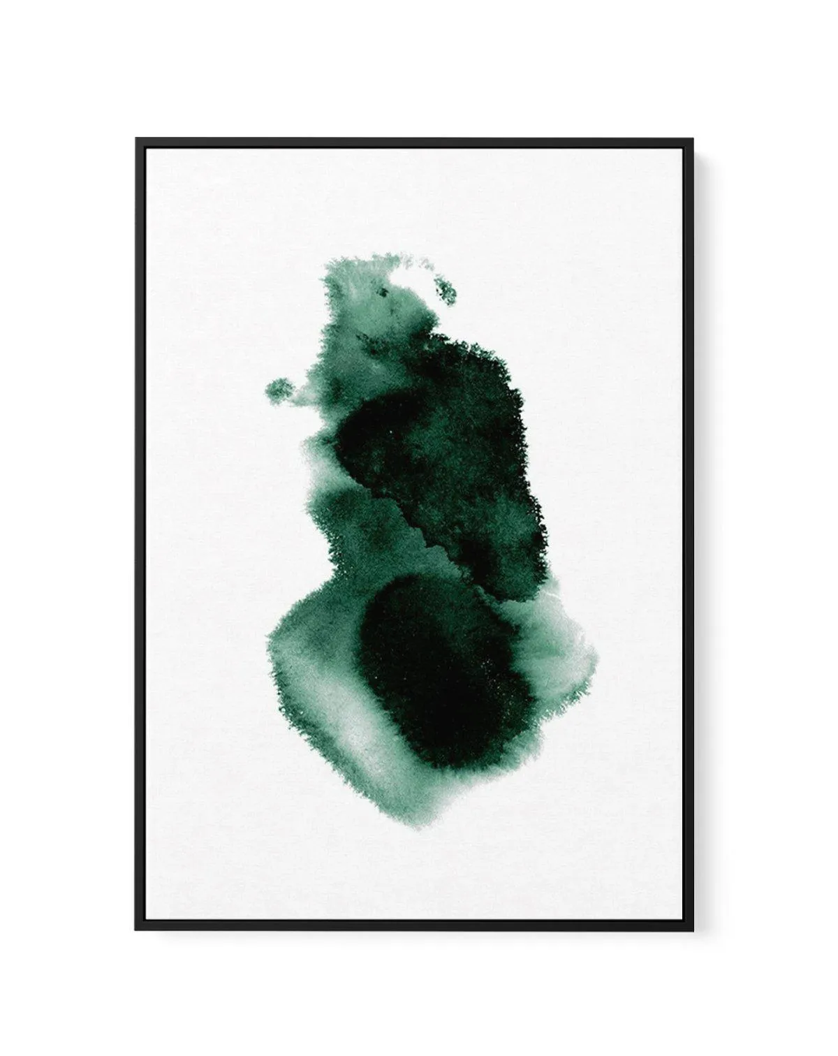 Abstract Green Watercolour I | Framed Canvas Art Print