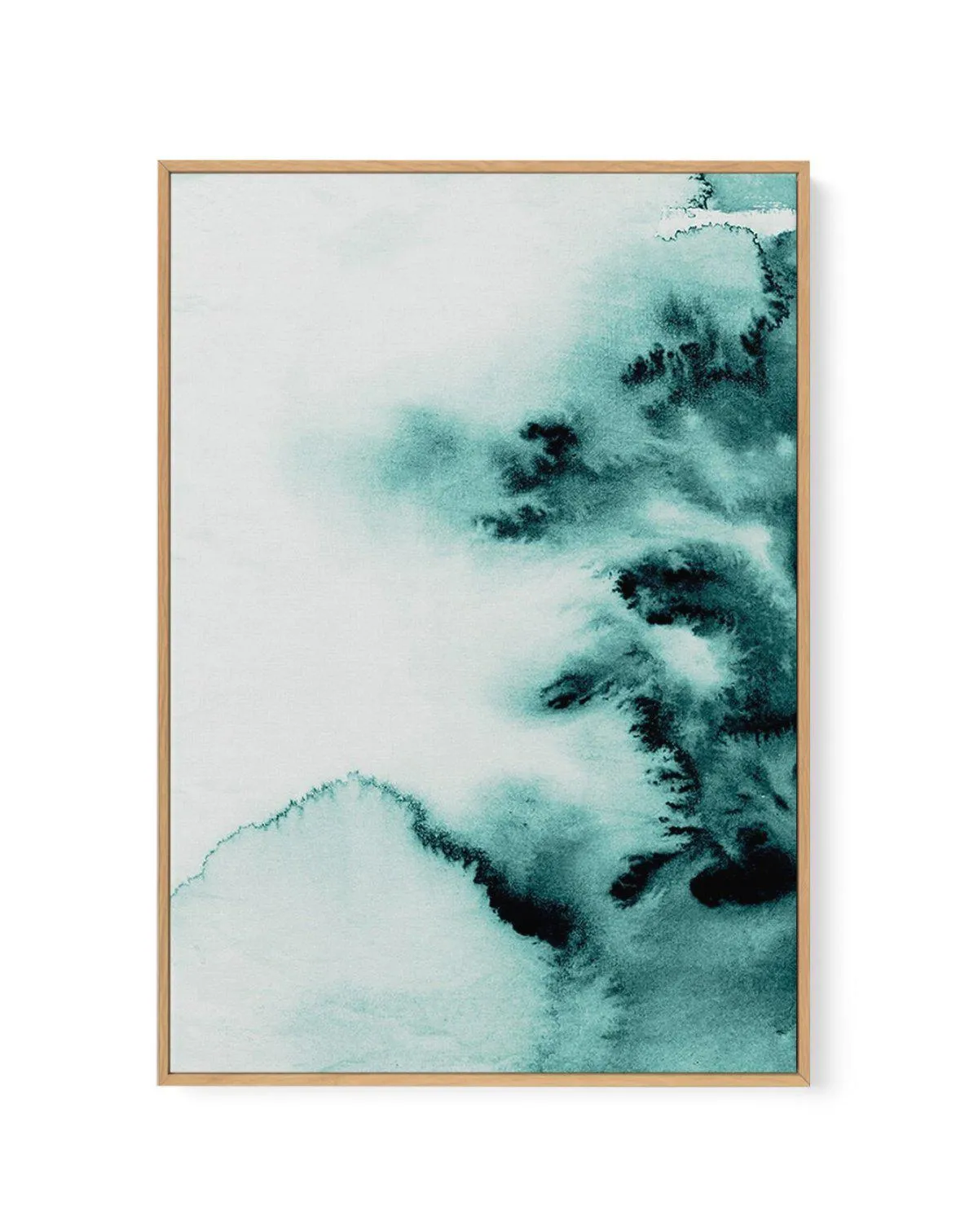 Abstract Green Watercolour II | Framed Canvas Art Print