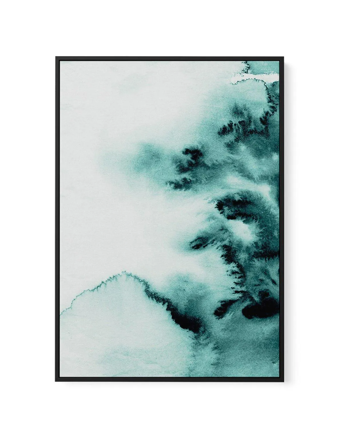 Abstract Green Watercolour II | Framed Canvas Art Print