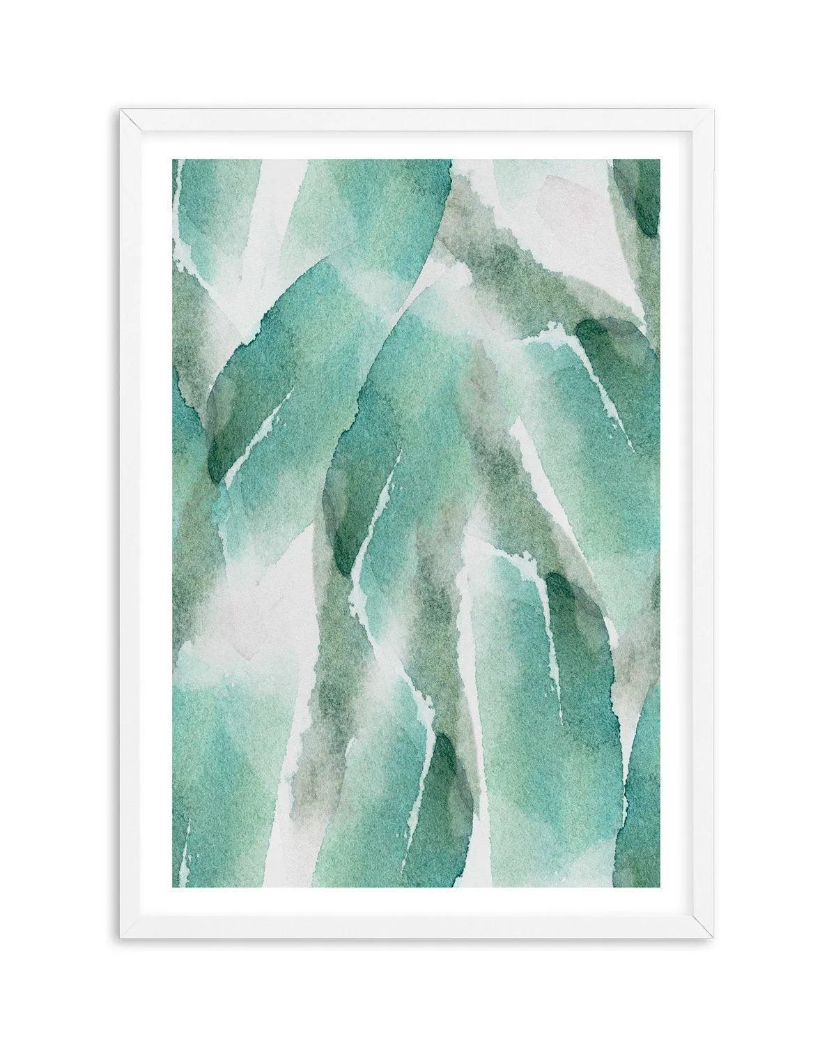 Abstract Green Watercolour IV Art Print