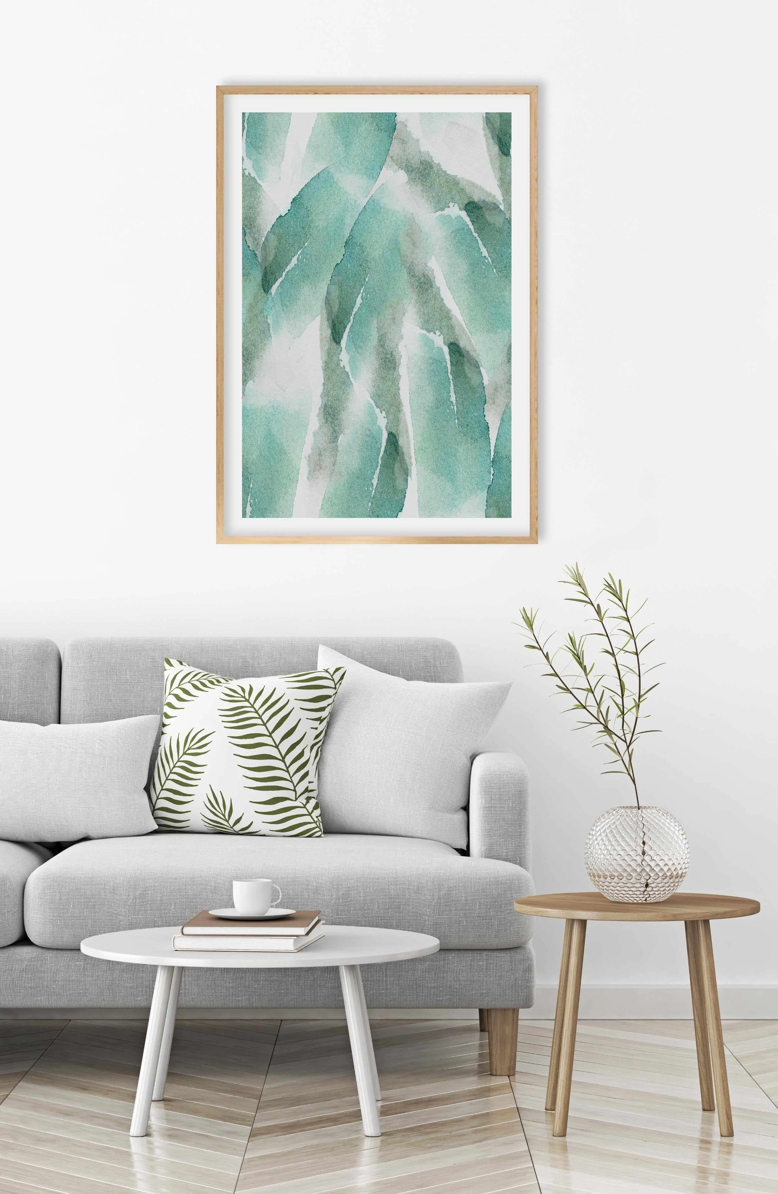 Abstract Green Watercolour IV Art Print