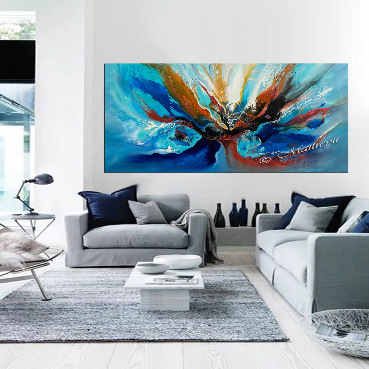 Abstract Modern Art Oil Painting on Canvas Modern Wall Art Amazing Abstract Flow Painting