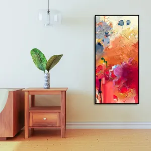 Abstract Orange Multicolor Pink Art Premium Canvas Wall Painting