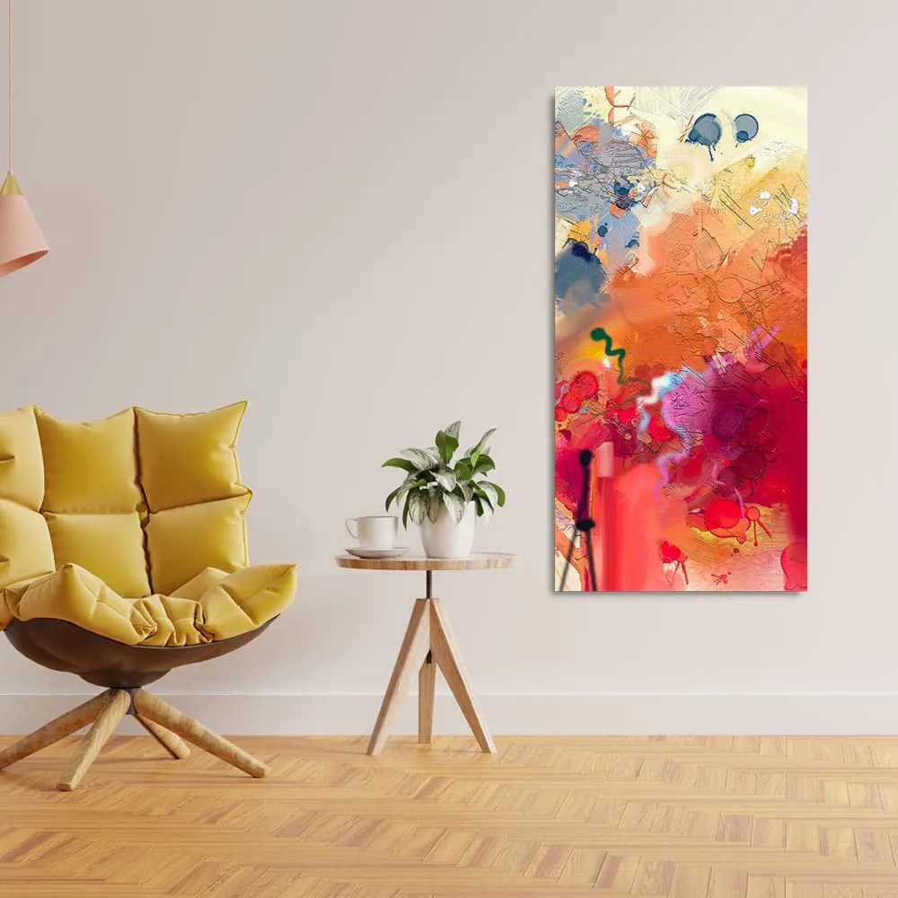 Abstract Orange Multicolor Pink Art Premium Canvas Wall Painting