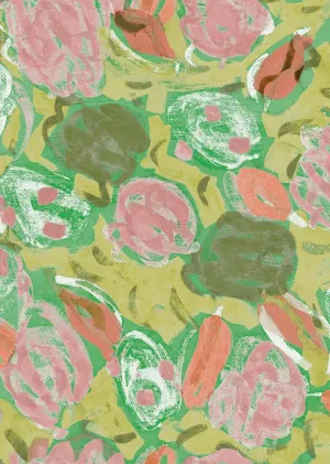 Abstract Rose Wallpaper - Fresh green