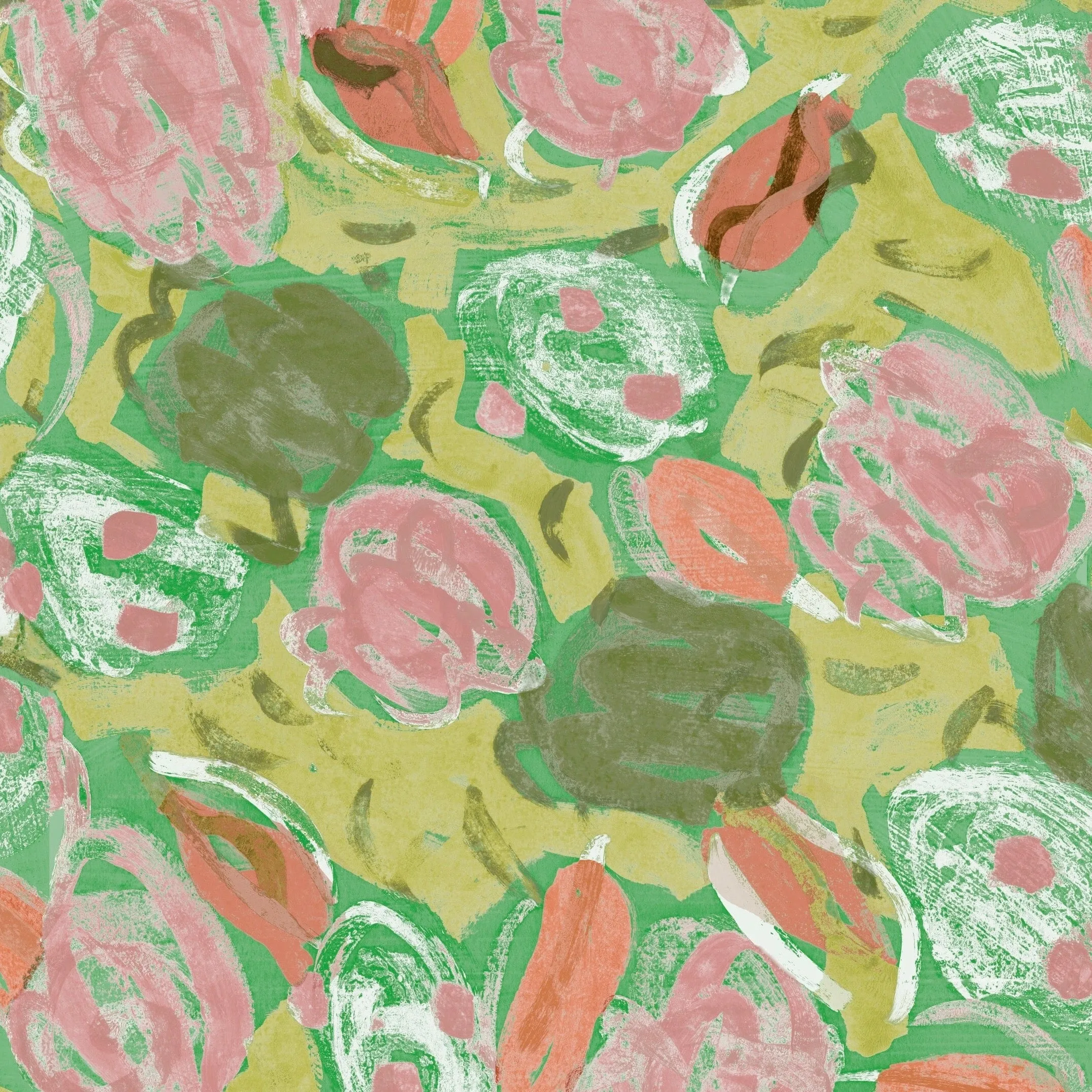 Abstract Rose Wallpaper - Fresh green