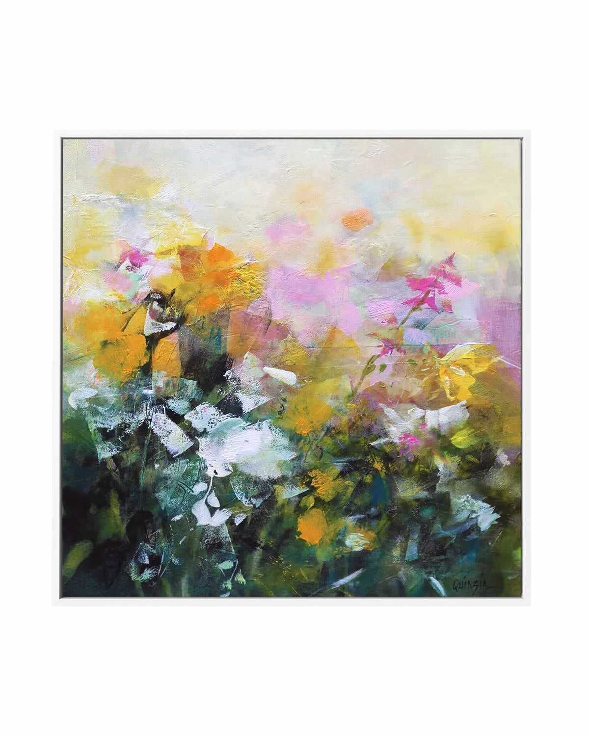 Always Flowers by Marianne Quinzin | Framed Canvas Art Print