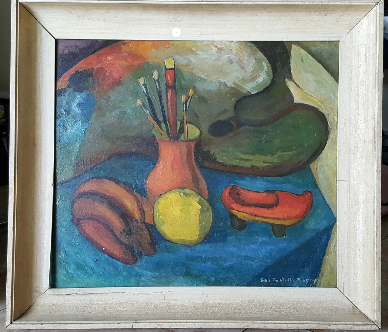 Angel Botello (1913-1986) 21"x23" Still Life Oil on Masonite #3-3-96GSN-NY