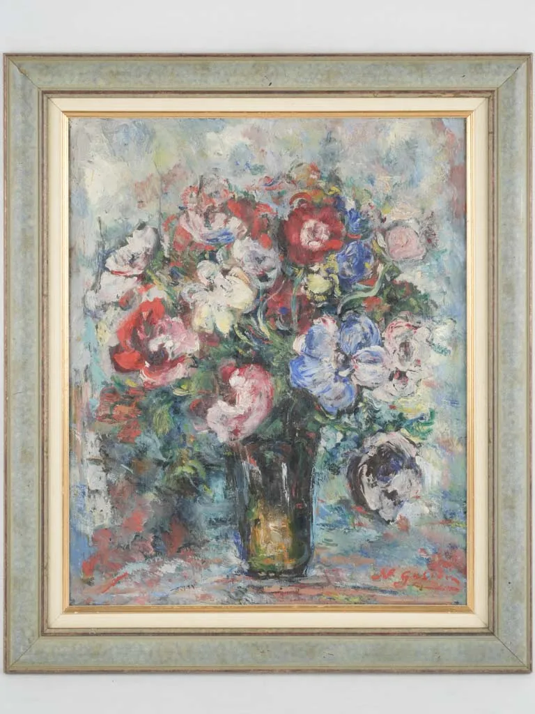 Antique Floral still life with anemones 29½" x 25¼"