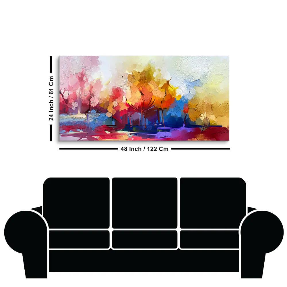 Beautiful Abstract Tree Multi Color Canvas Wall Painting