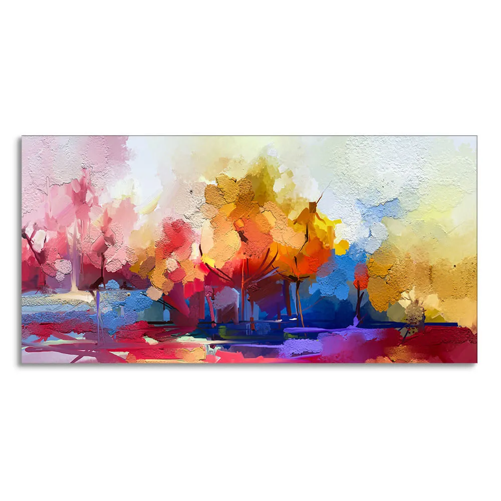 Beautiful Abstract Tree Multi Color Canvas Wall Painting