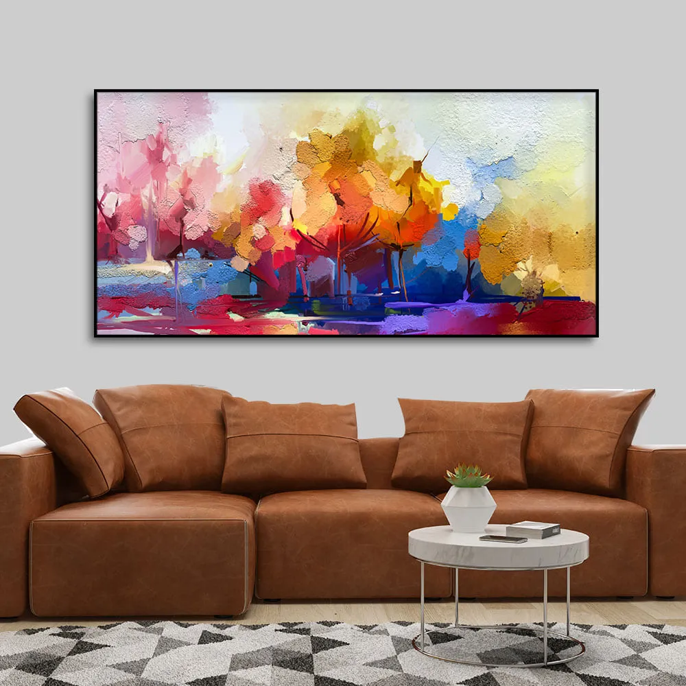 Beautiful Abstract Tree Multi Color Canvas Wall Painting