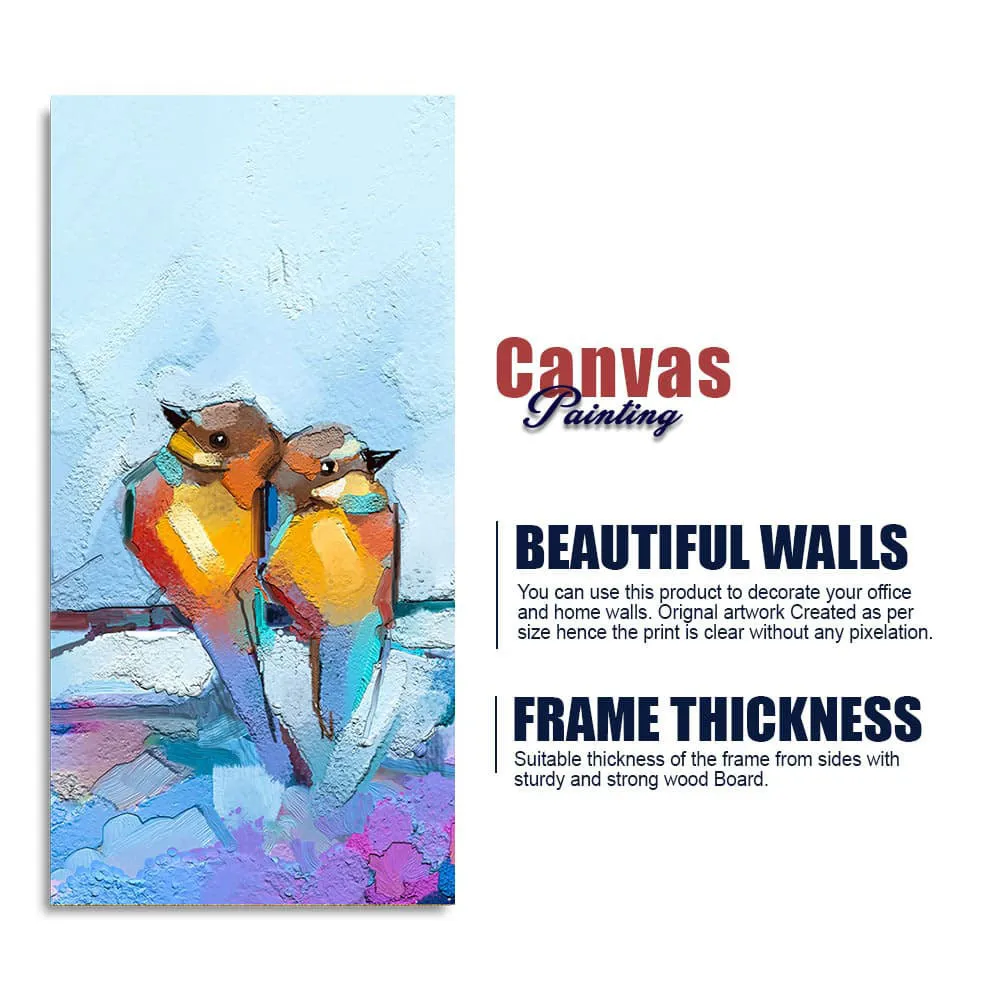 Beautiful Couple Birds Premium Canvas Wall Painting