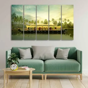 Beautiful Kerala Boat Wall Painting 5 Pieces