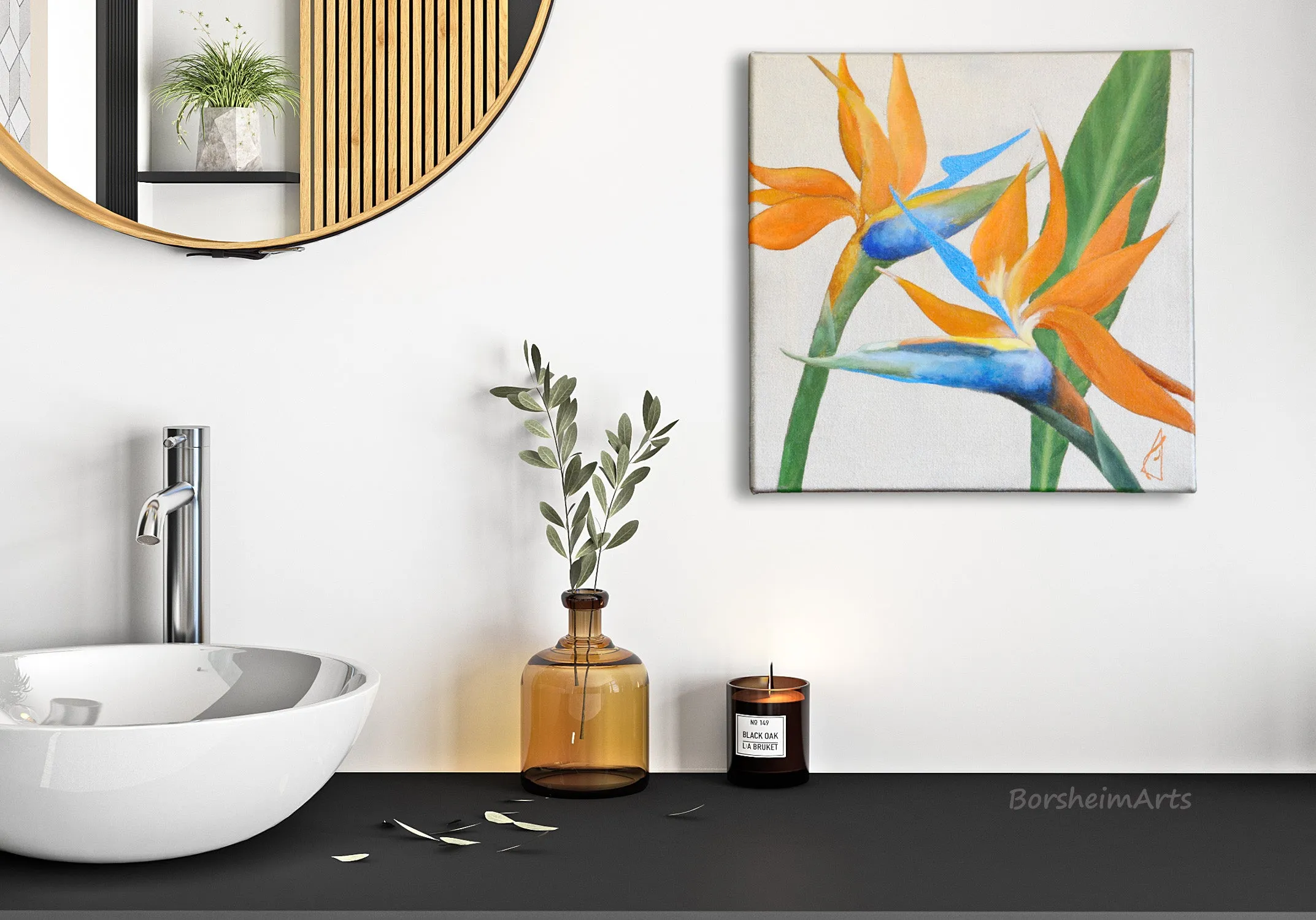 Birds of Paradise Diptych Paintings