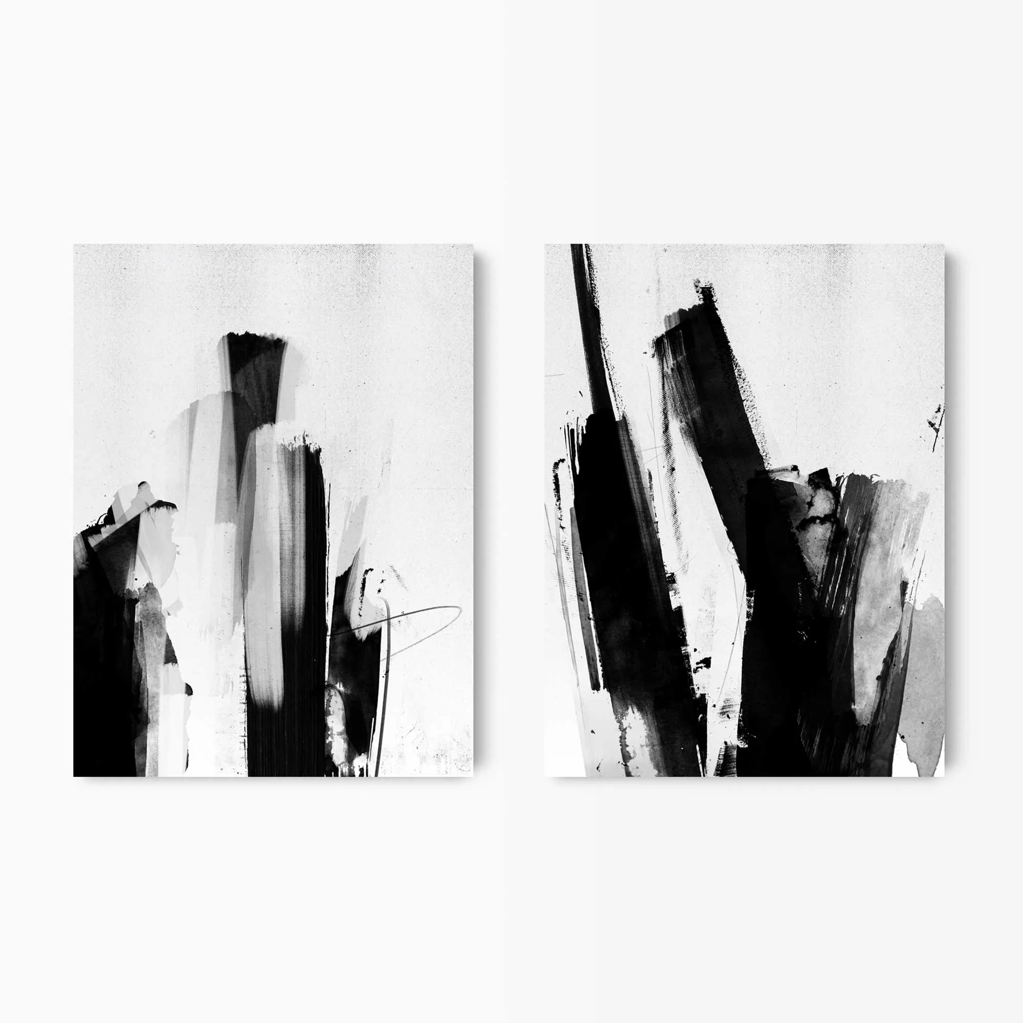 Black & White Abstract Scribble Wall Art Set