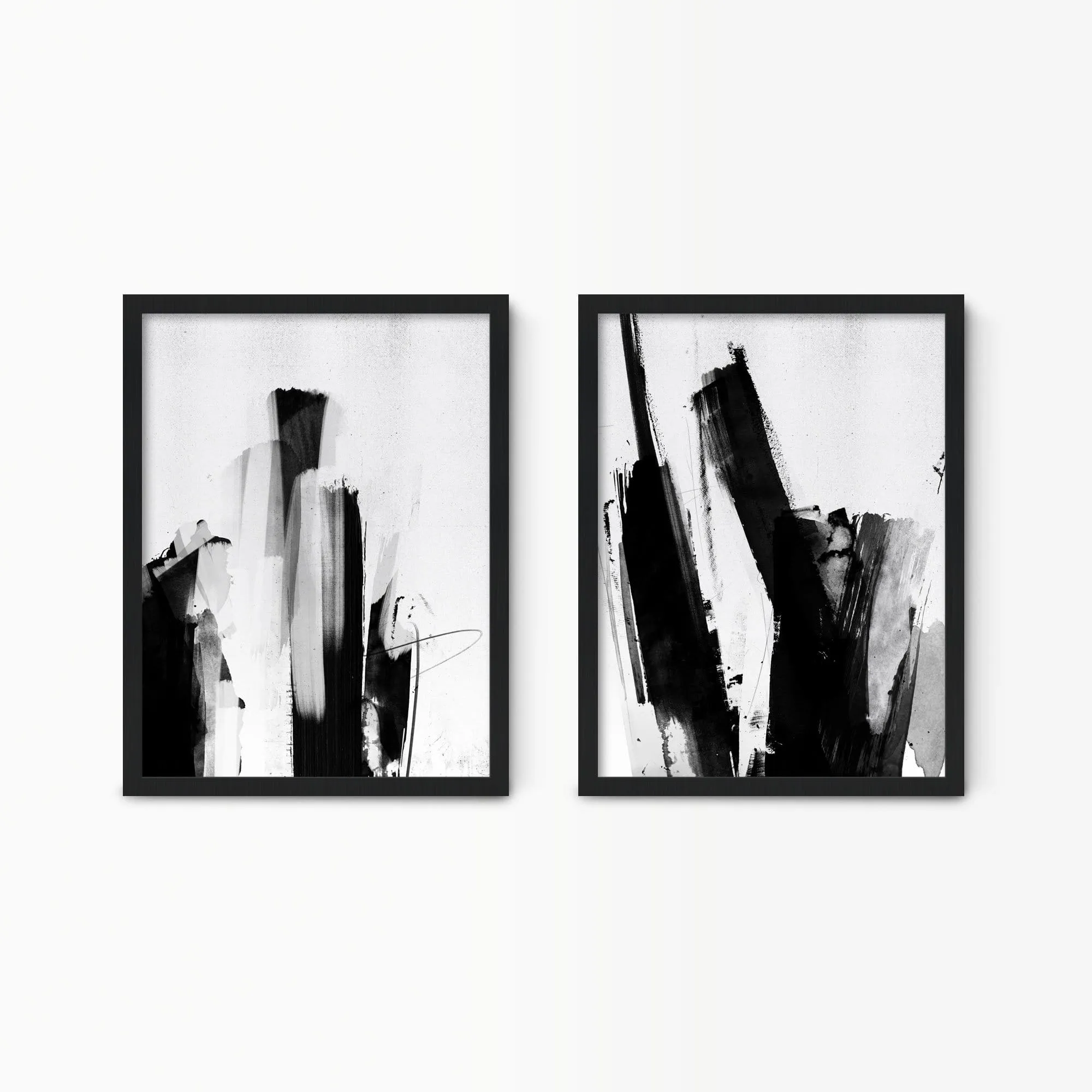 Black & White Abstract Scribble Wall Art Set