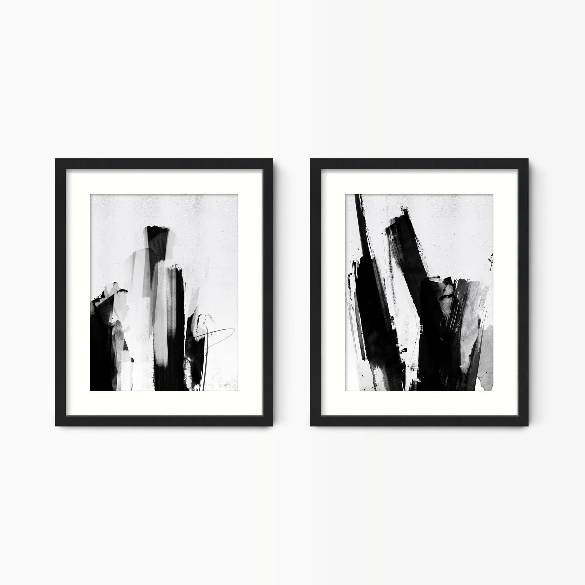 Black & White Abstract Scribble Wall Art Set