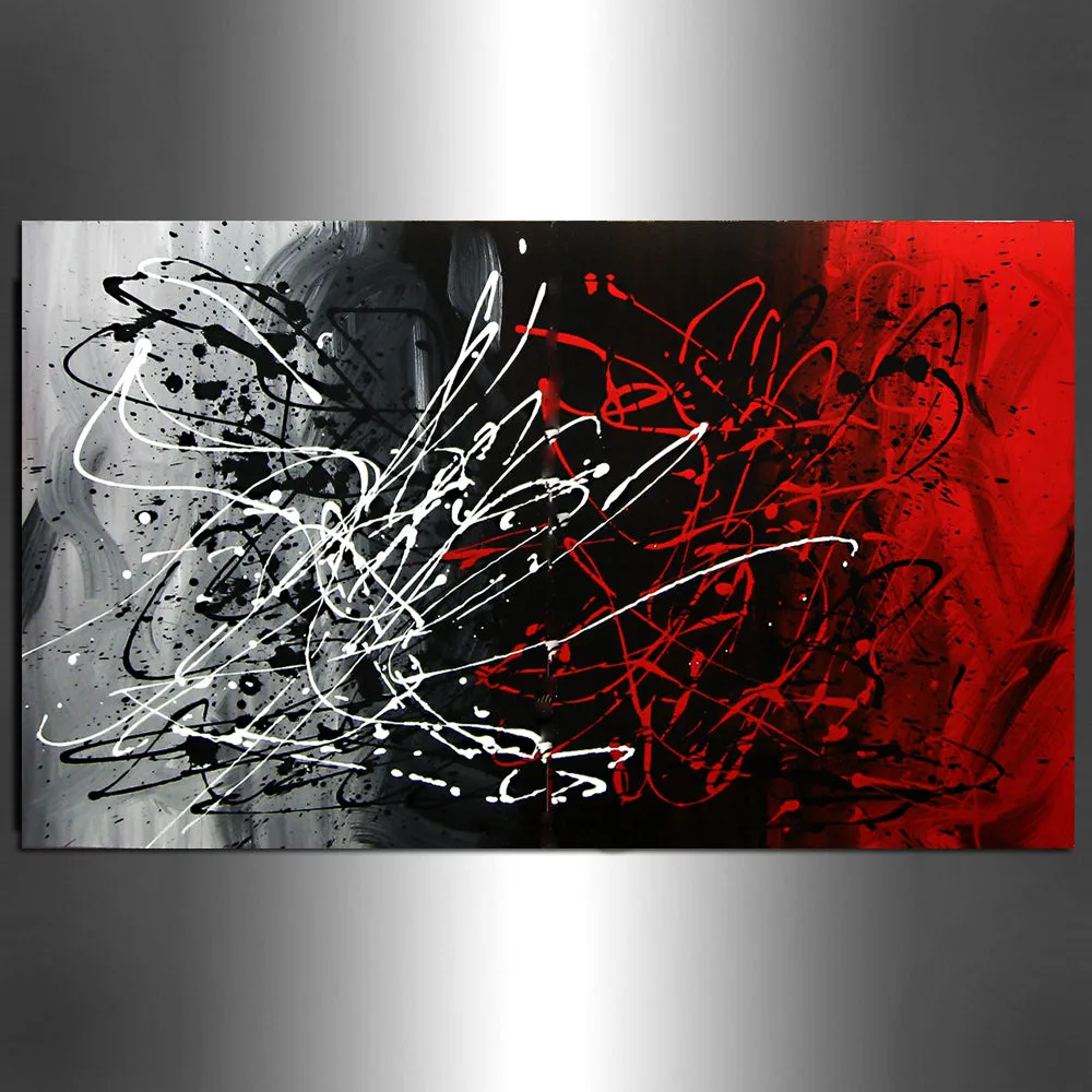 Black and Red Abstract Art Home Decor Wall Art Large Painting on Canvas