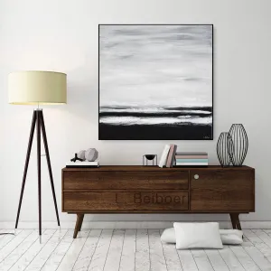 Black and White Landscape Painting Minimalist Modern Artwork Fp006