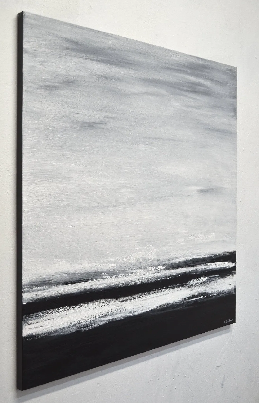 Black and White Landscape Painting Minimalist Modern Artwork Fp006