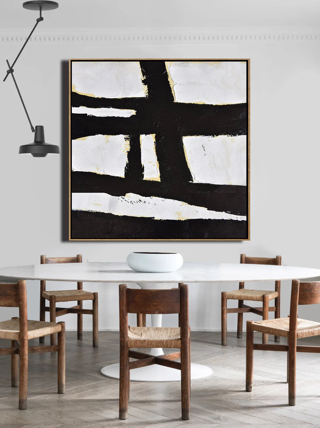 Black and White Minimalist Painting Original Minimal Art Yp050