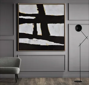 Black and White Minimalist Painting Original Minimal Art Yp050