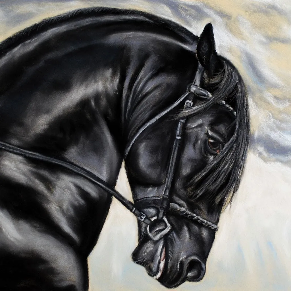 Black Friesian Horse