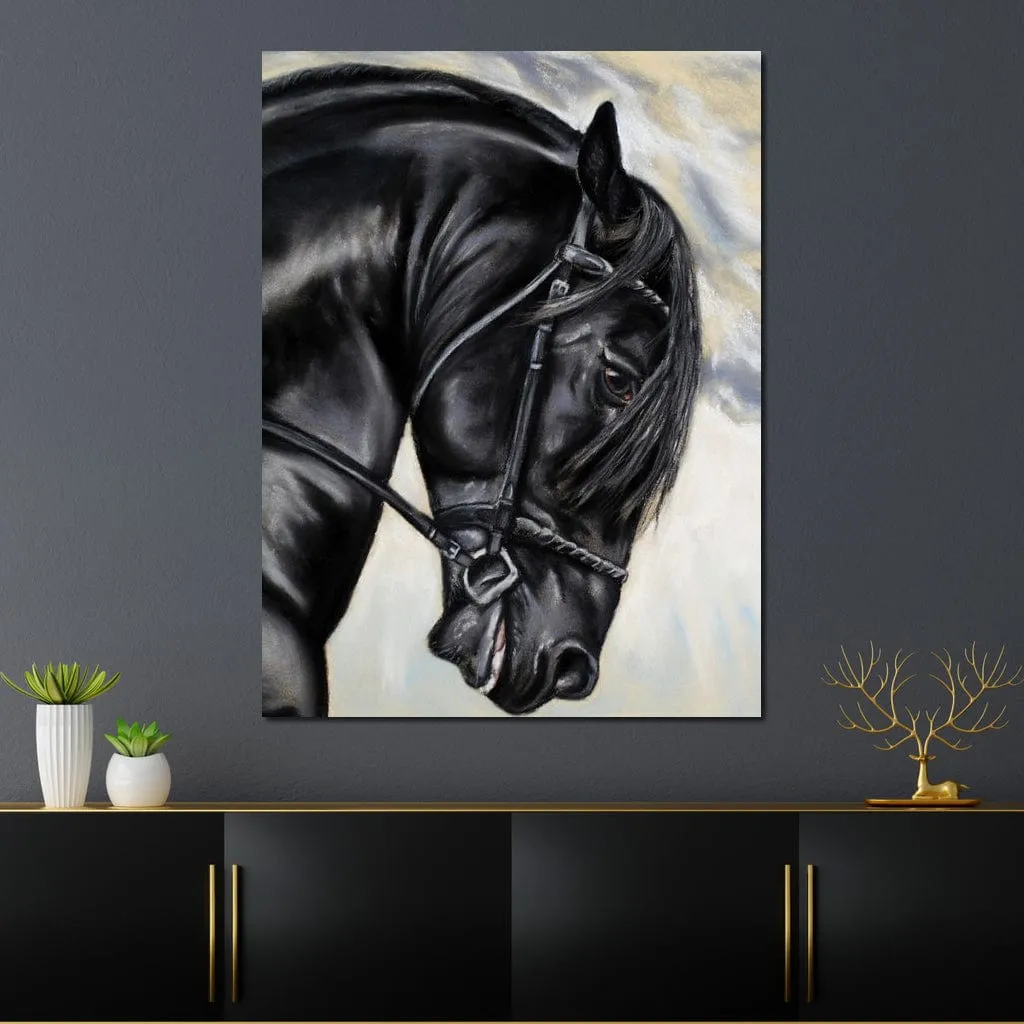 Black Friesian Horse