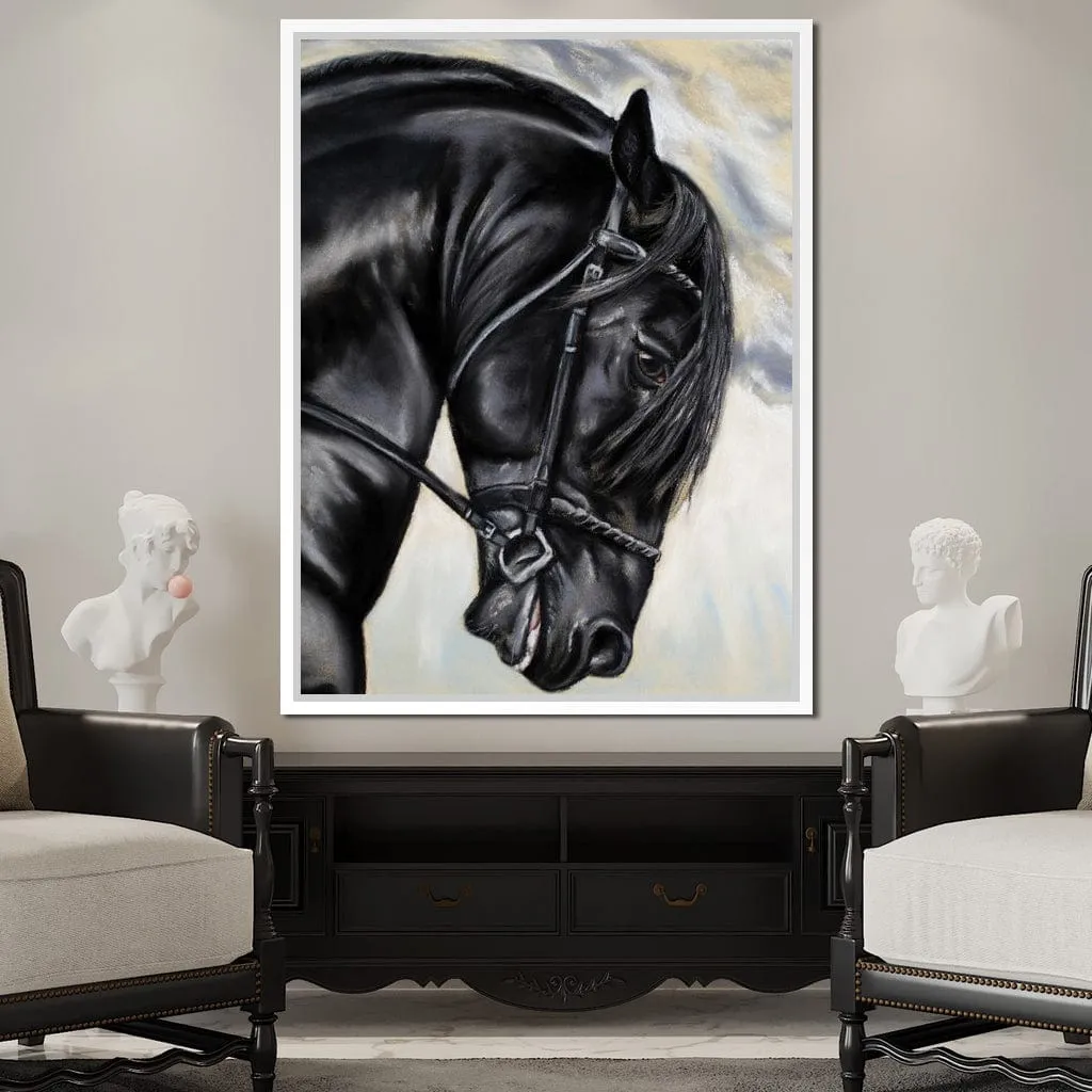 Black Friesian Horse