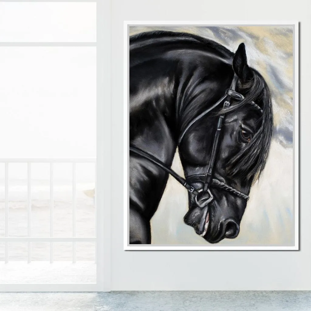 Black Friesian Horse