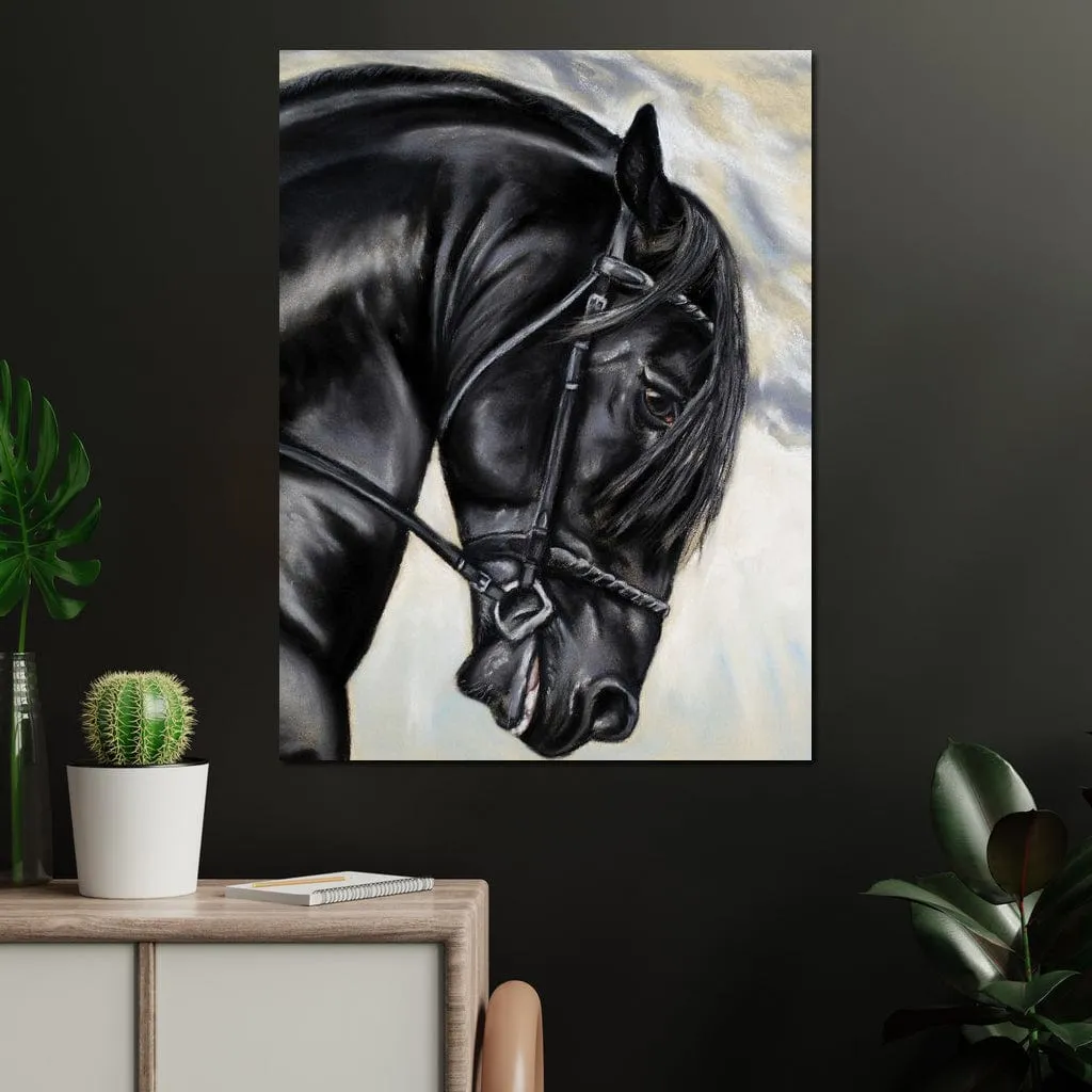 Black Friesian Horse