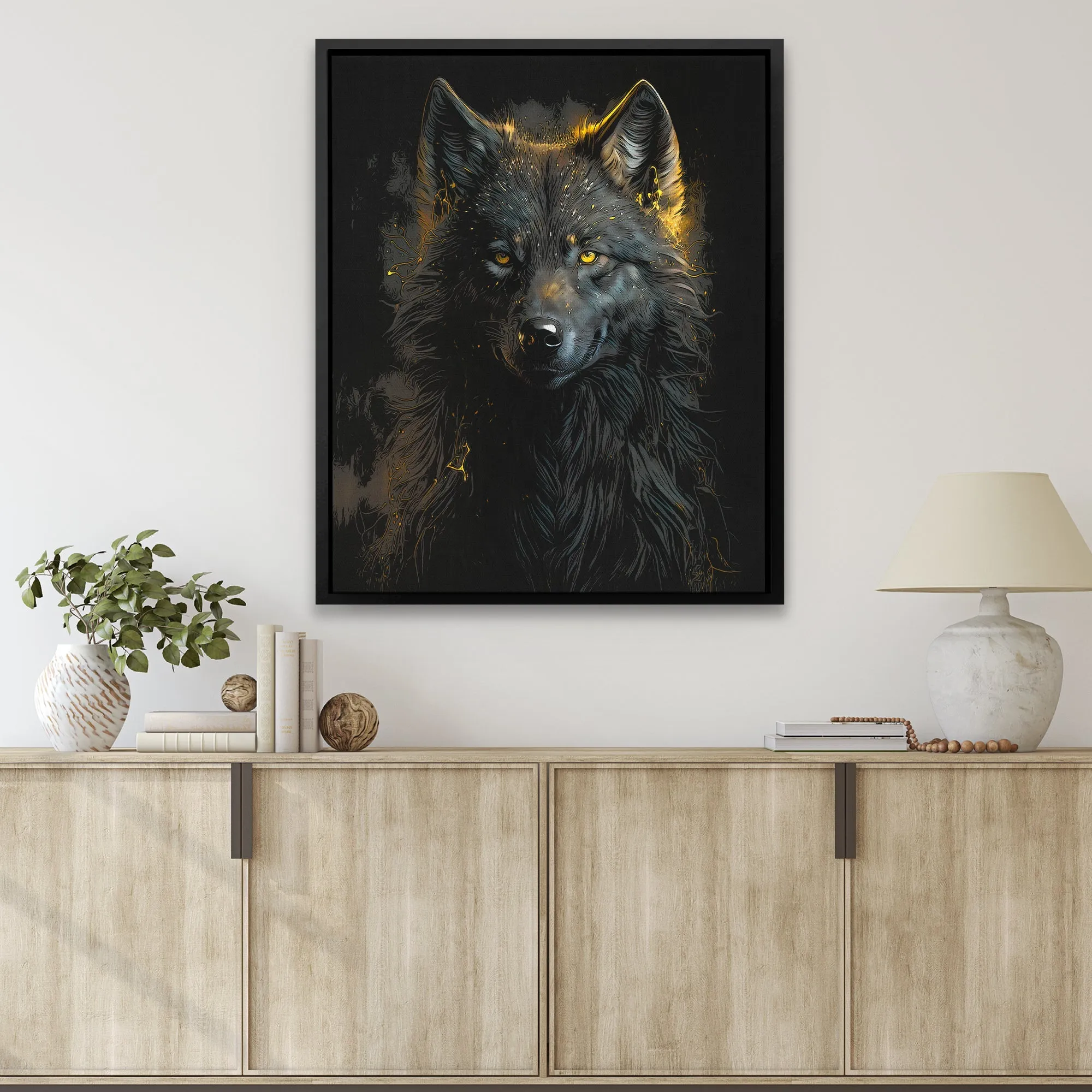 Black Wolf painting