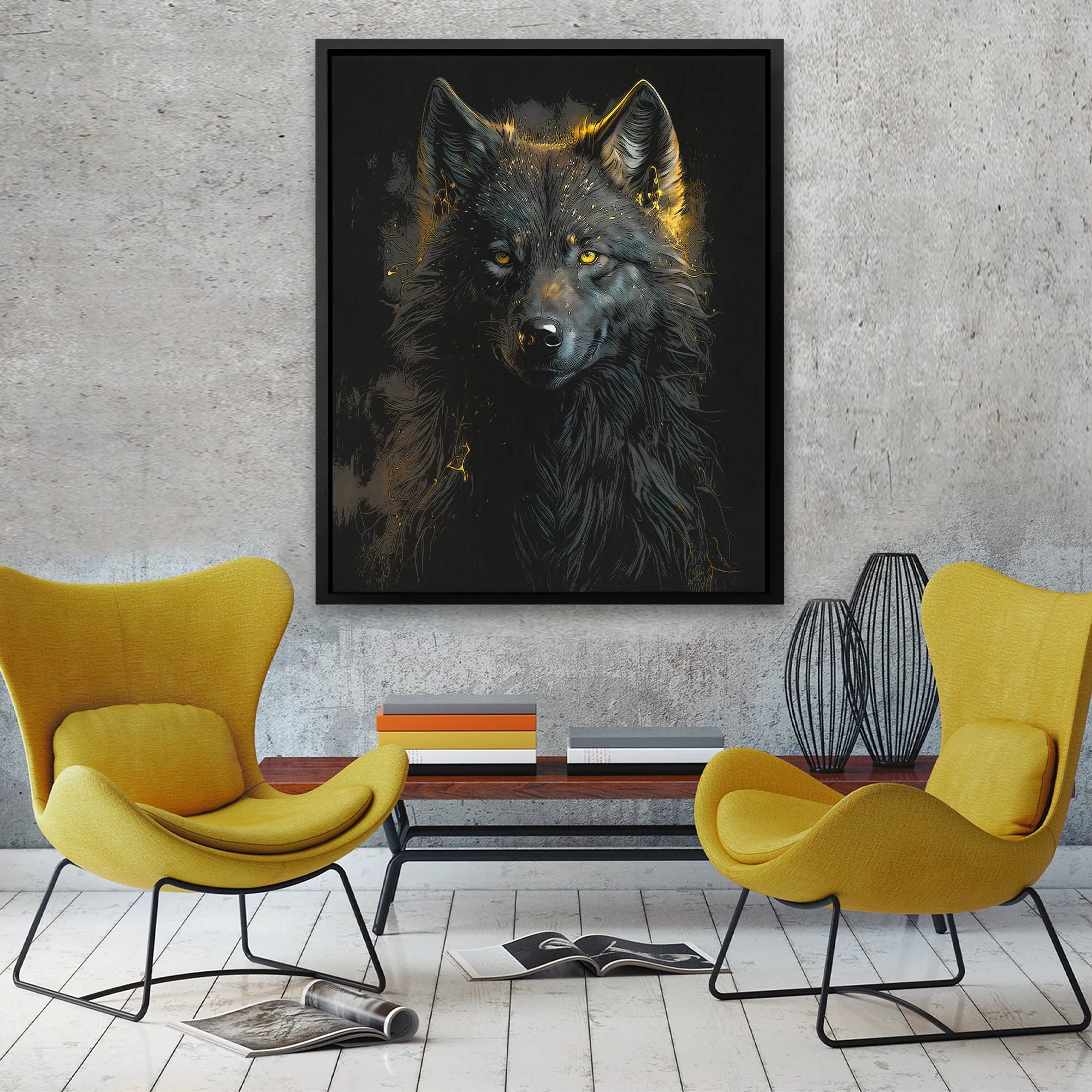 Black Wolf painting