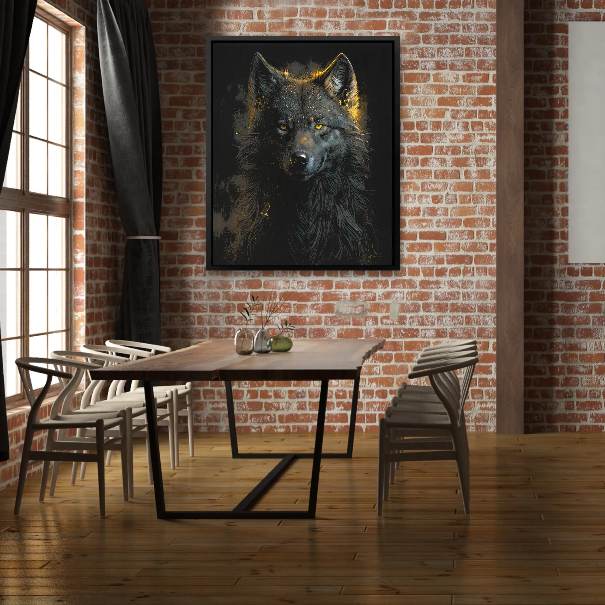 Black Wolf painting