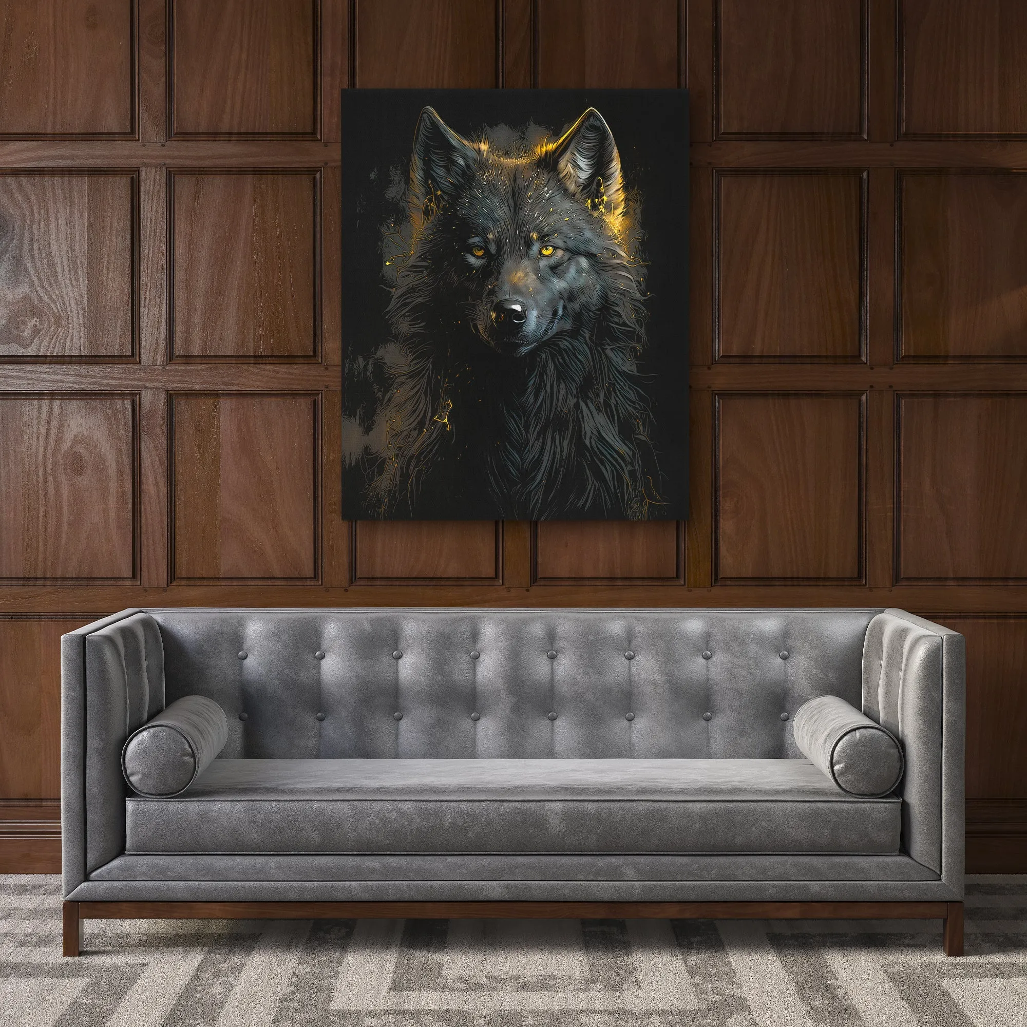 Black Wolf painting