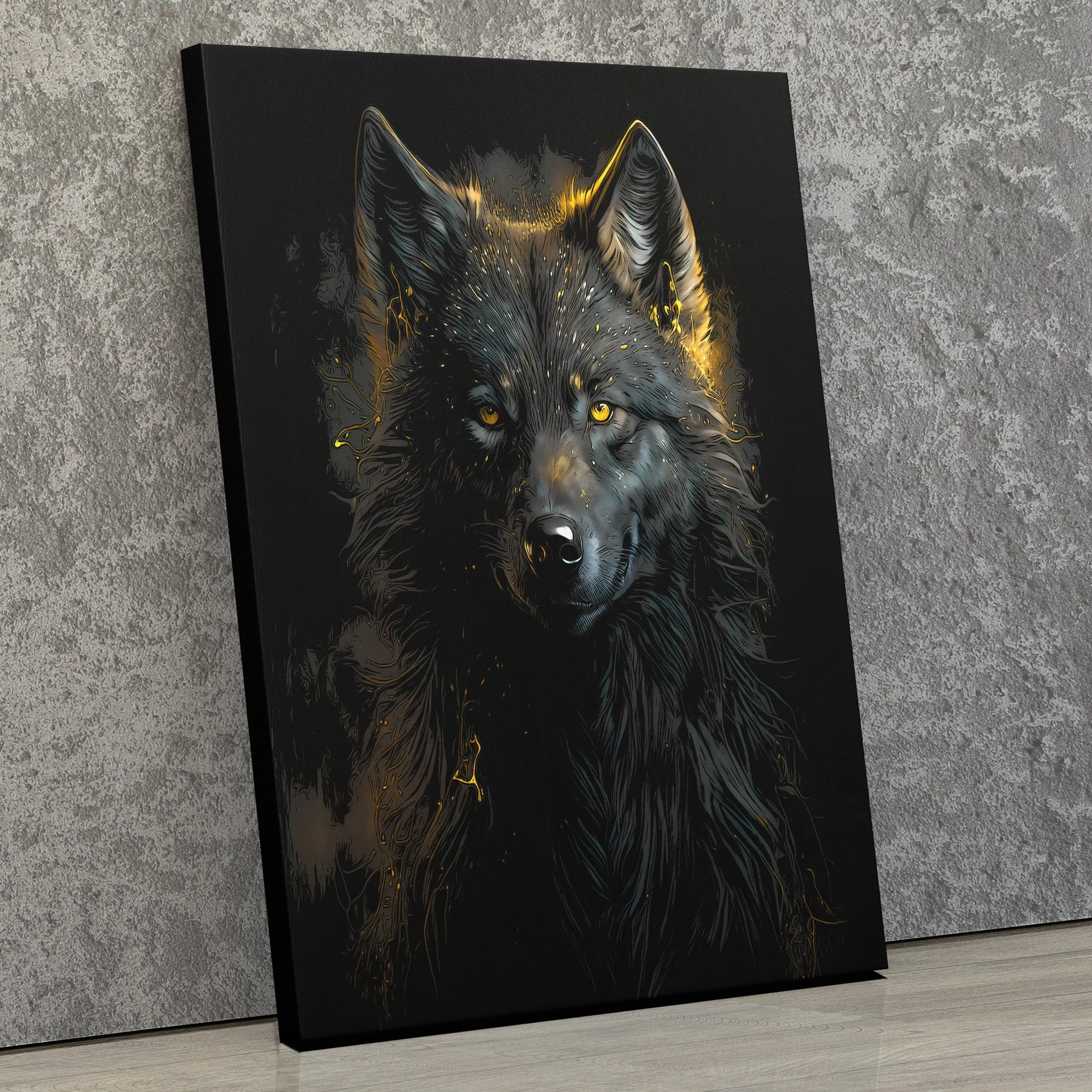 Black Wolf painting