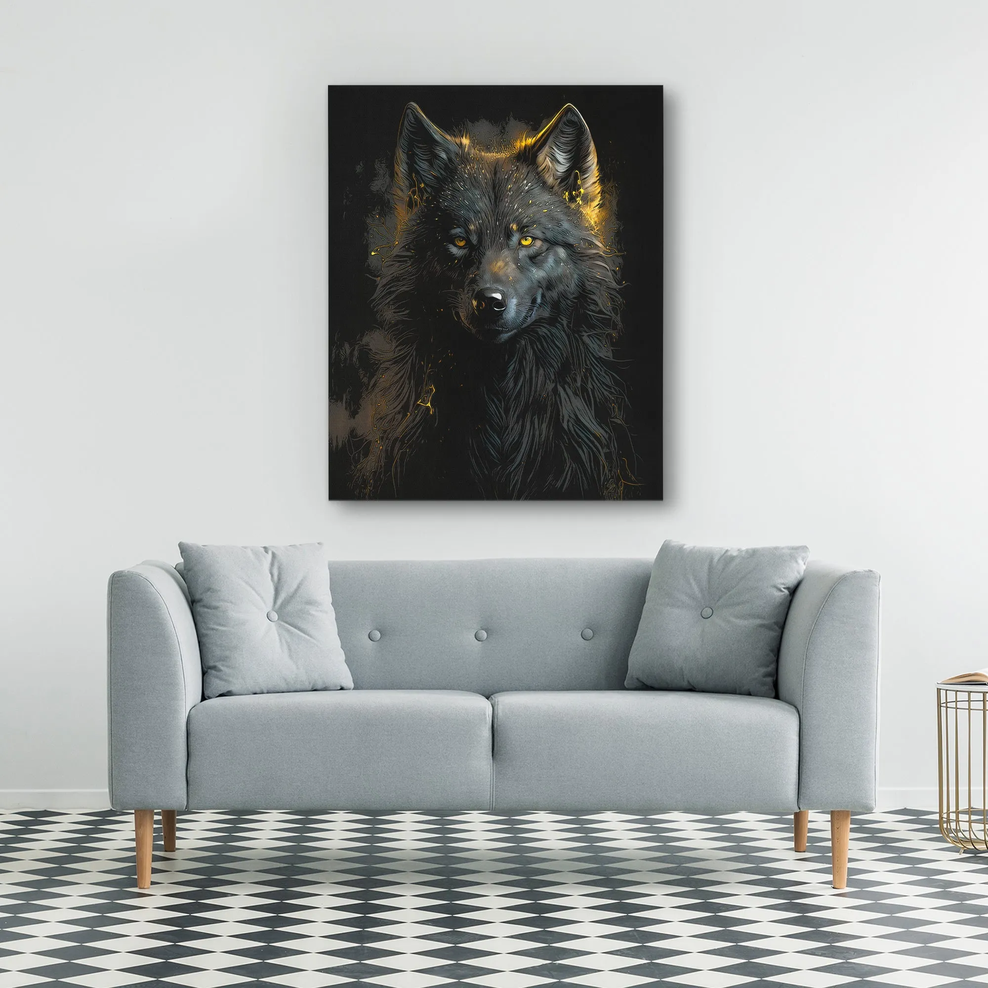 Black Wolf painting