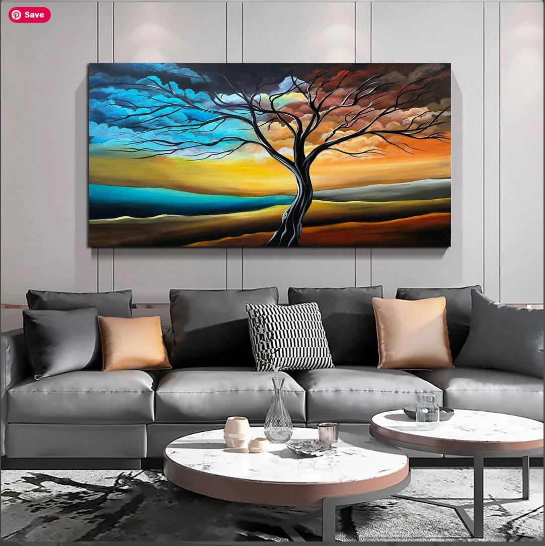 Christmas Decor Tree Red Nature Art | Golden Horizon